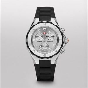 Michele Jelly Bean Large Black Stainless Watch